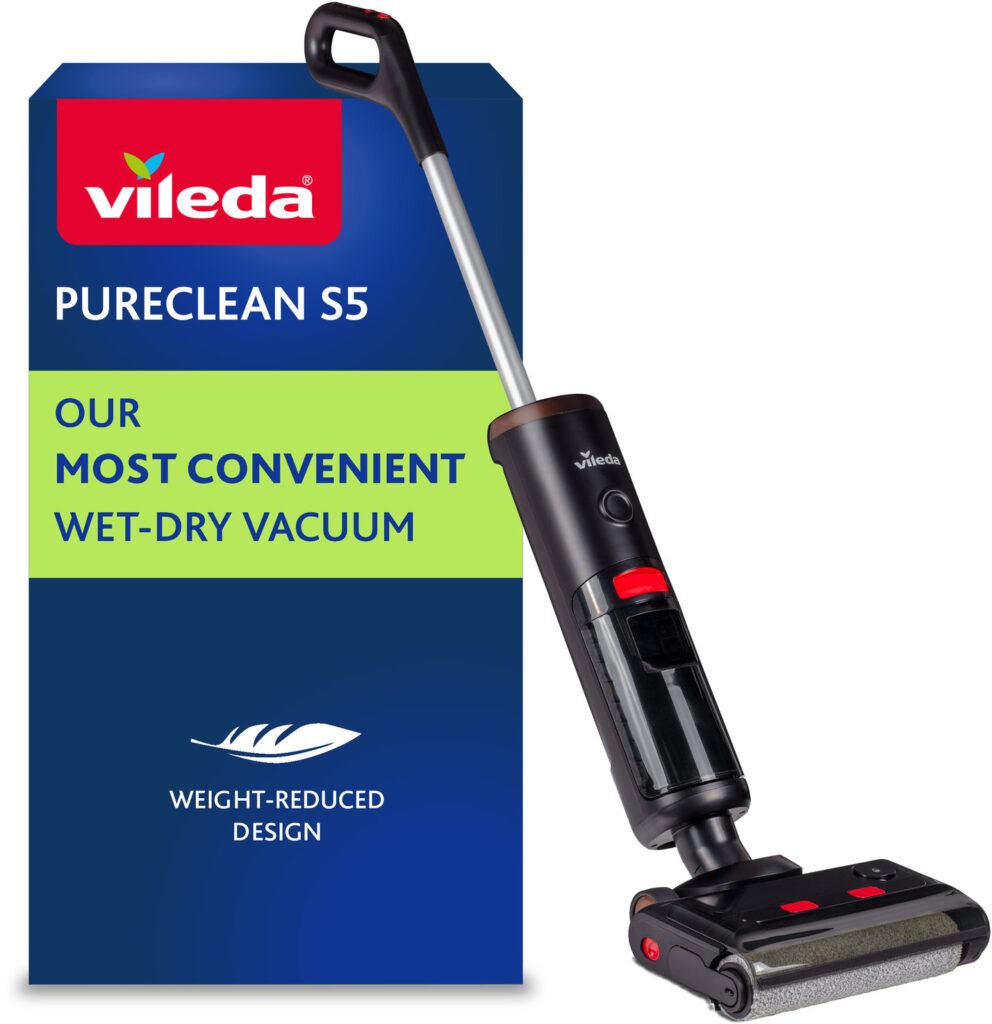 Vileda PureClean S5 cordless wet and dry vacuum cleaner with charging station