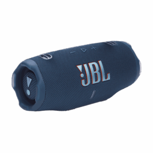 JBL Charge 6 portable Bluetooth speaker in blue with woven fabric finish