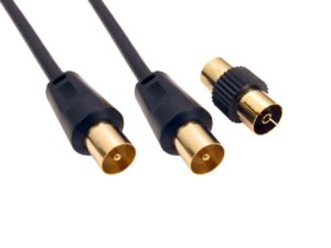 Ex-Pro 50m TV Aerial Cable Lead Male to Male with Female Coupler - product photo