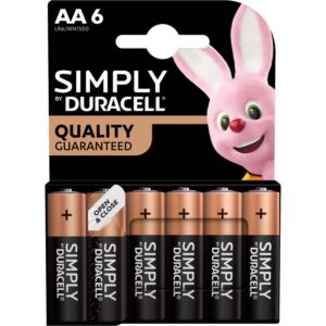 Duracell AA Simply Battery Alkaline Batteries - 6 Pack - product photo