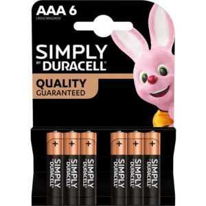 Duracell AAA Simply Battery Alkaline Batteries - 6 Pack - product photo