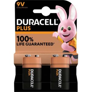 Duracell 9v Plus Power 100% Batteries Pack of 2 - product photo